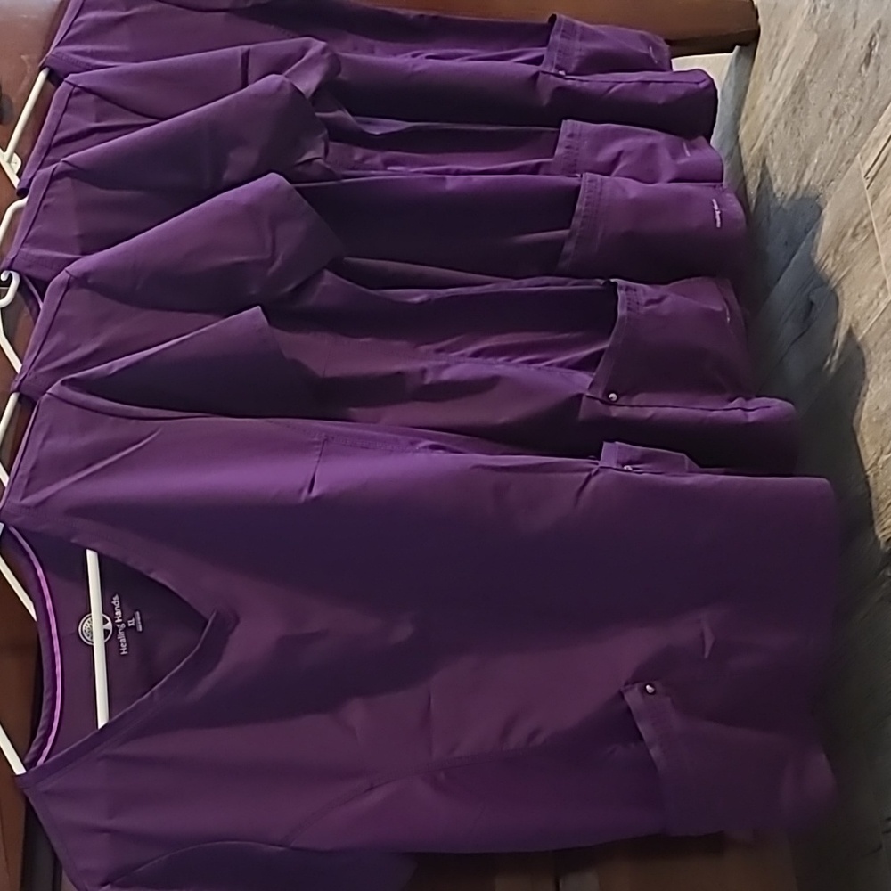 Healing Hands Purple Scrub Tops